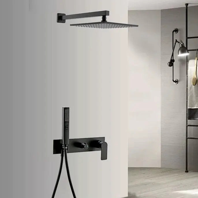 Wasser Complete Shower System With Handheld Sprayer, Matte Black, 10" Rain Show