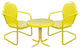3-Piece Retro Metal Tulip Chairs and Side Table Outdoor Set Yellow