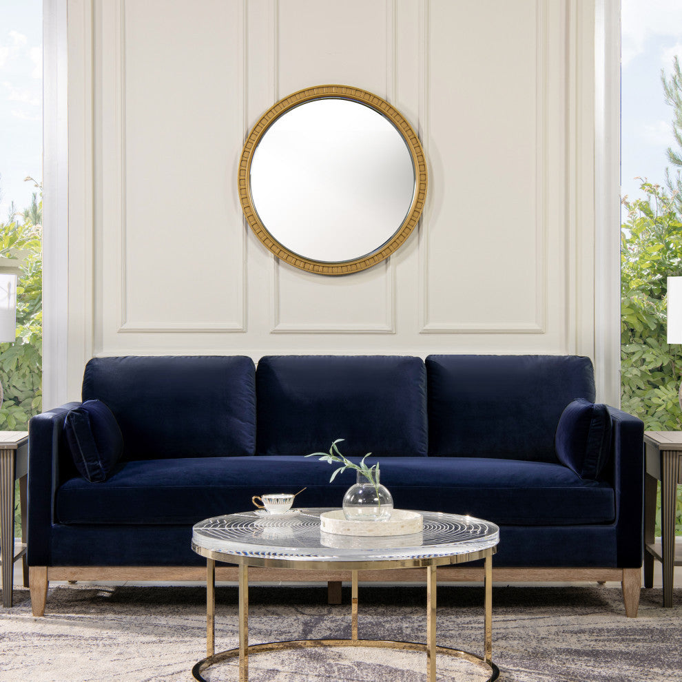 Knox 84" Modern Farmhouse Sofa, Dark Navy Blue Performance Velvet