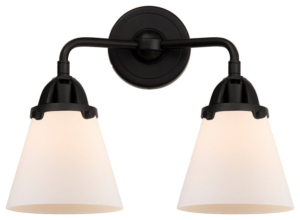Small Cone Bath Vanity Light, Matte Black, Matte White, Matte White