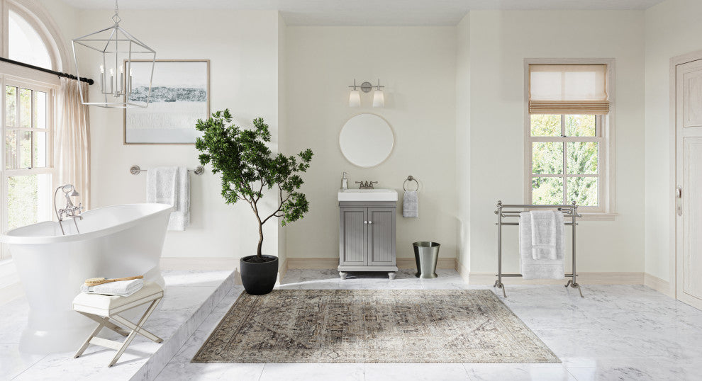 The Monroe Bathroom Vanity, Single Sink, 24", Gray, Freestanding