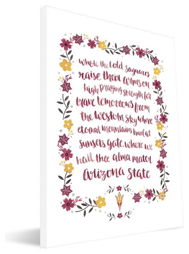 ARS Sun Devils Hand-Painted Song Canvas Print, 16"x24"