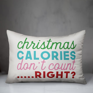 Christmas Calories don't count right 14"x20" Throw Pillow