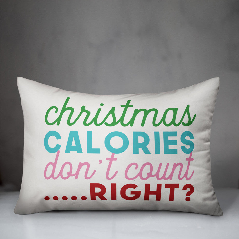 Christmas Calories don't count right 14"x20" Throw Pillow