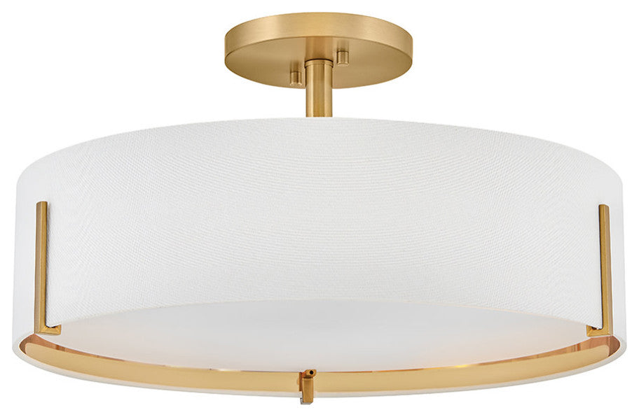Hinkley Halle Medium Semi-Flush Mount, Lacquered Brass