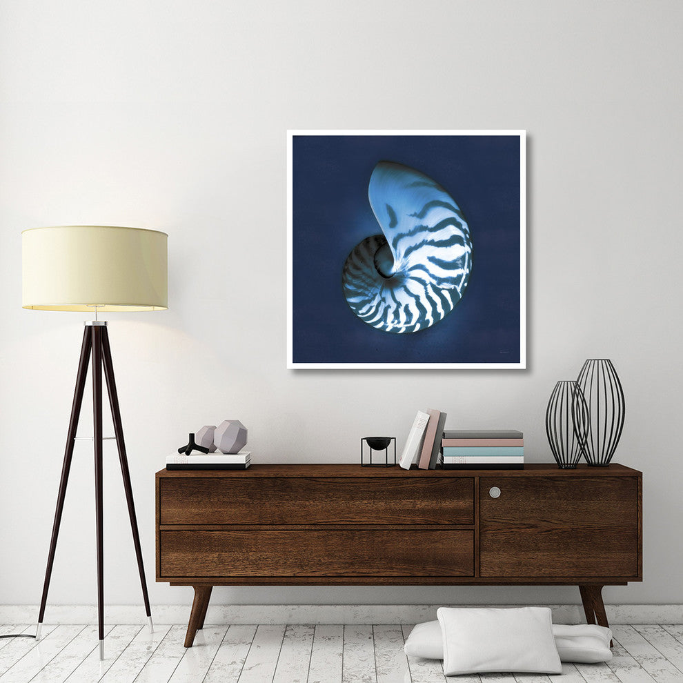 "Cyanotype Sea I" Digital Paper Print by Sue Schlabach, 42"x42"