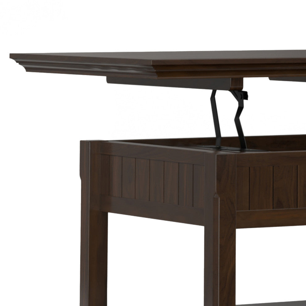Acadian Solid Wood Lift Top Coffee Table, Brunette Brown