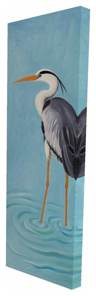 Gray Heron Print on Wrapped Canvas