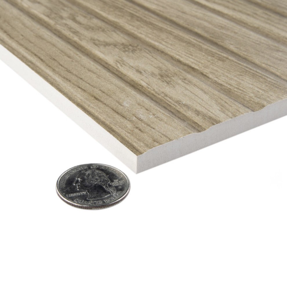 Woodstrip Roble Fluted Ceramic Wall Tile