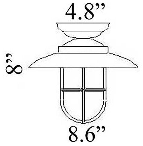 Nautical Flush Ceiling Light Solid Brass Interior/Exterior, Unlacquered Brass