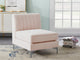 Alina Velvet Upholstered Modular Armless Chair, Pink