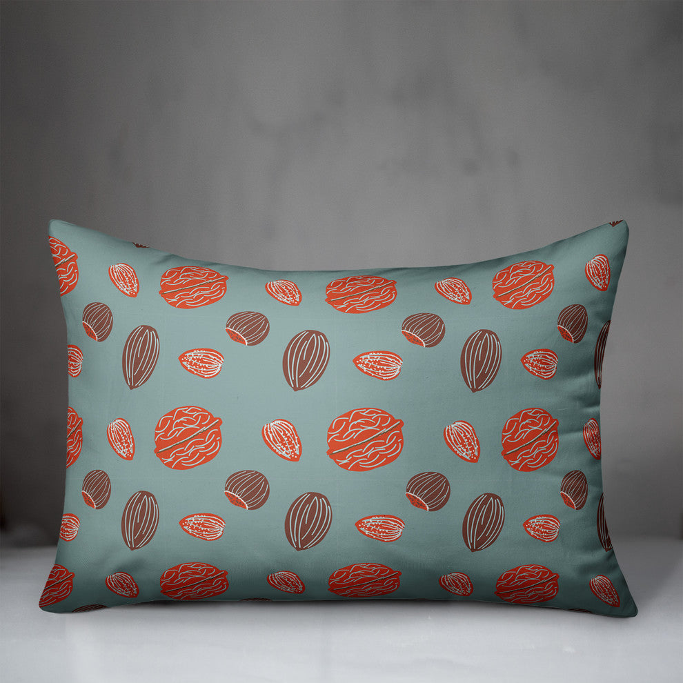 Blue Nut Assortment Throw Pillow