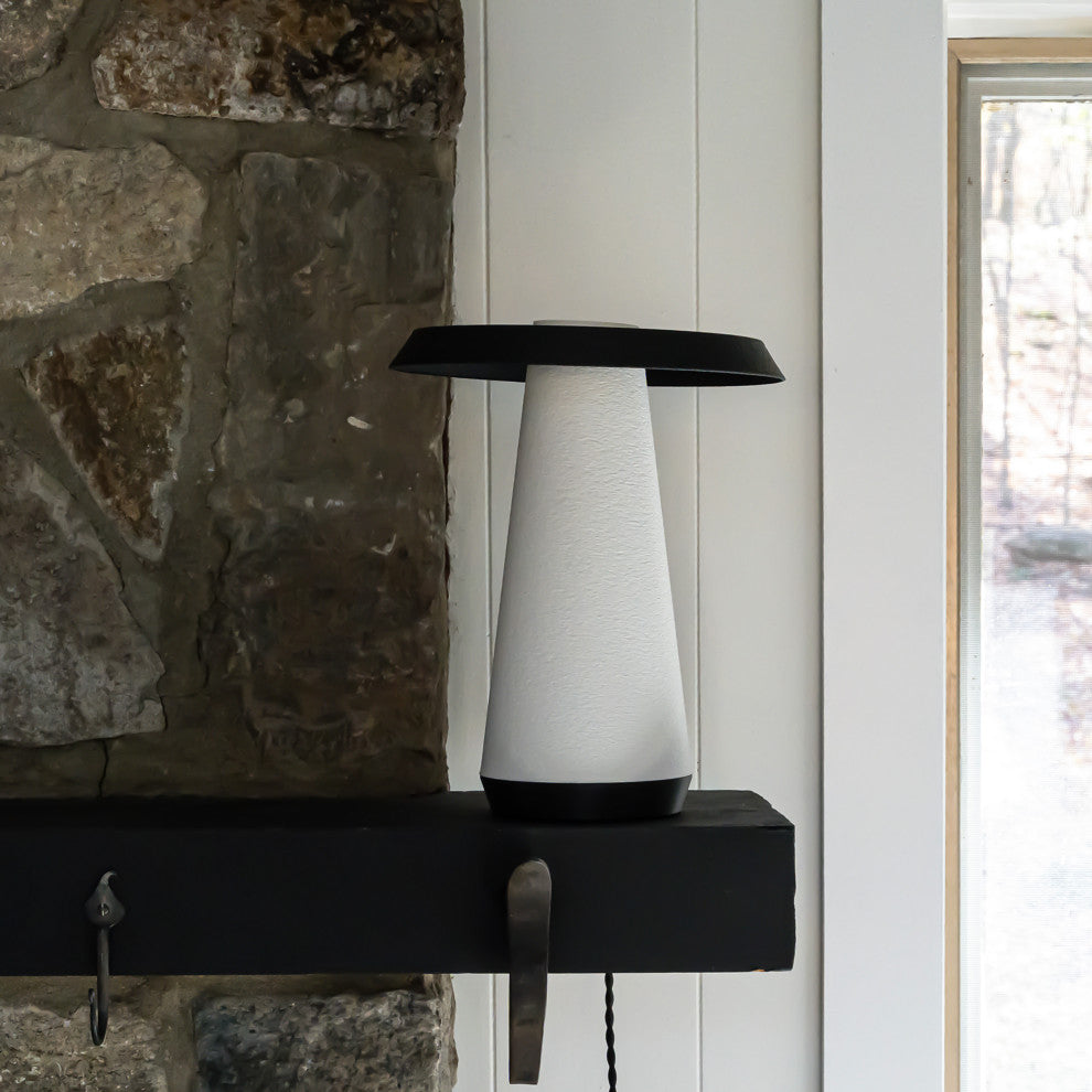 Mid-Century Minimalist Plant-Based PLA 3D Printed Dimmable LED Table Lamp, White