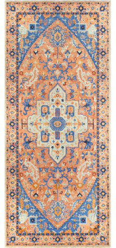 Surya Panipat PNP-2300 9'x12' Rug, Clay/Bright Blue/Dark Blue/Taupe/Light Gray