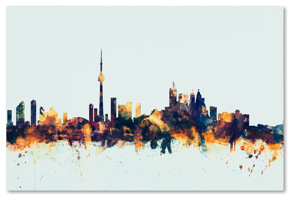 Michael Tompsett 'Toronto Canada Skyline Blue' Canvas Art, 22x32