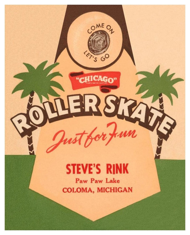 "Roller Skate Just for Fun" Digital Paper Print by Retrorollers, 34"x42"