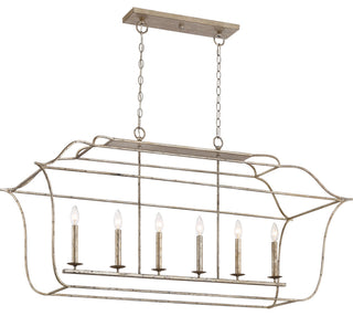 Gallery 6-Light Island Light, Century Silver Leaf