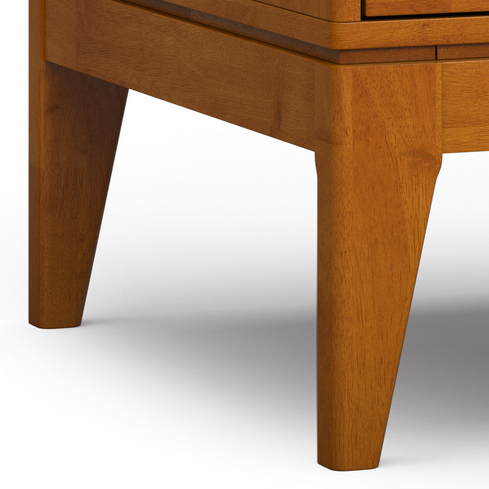 Harper Solid Hardwood End Table, Teak Brown