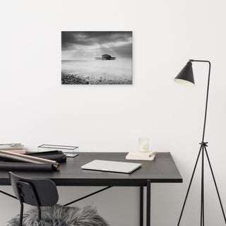 Abandoned West Pier Coastal Seascape Black & White Photo Canvas Art Print, 18" X 24"