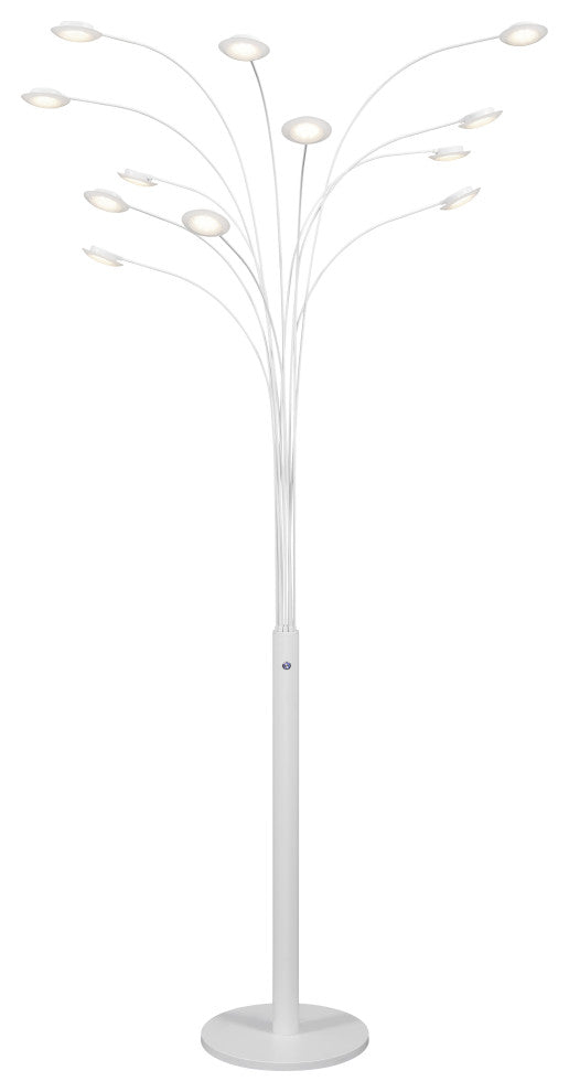 Artiva USA 84" Quan Money Tree Arch Floor Lamp, Touch Dimmer, White