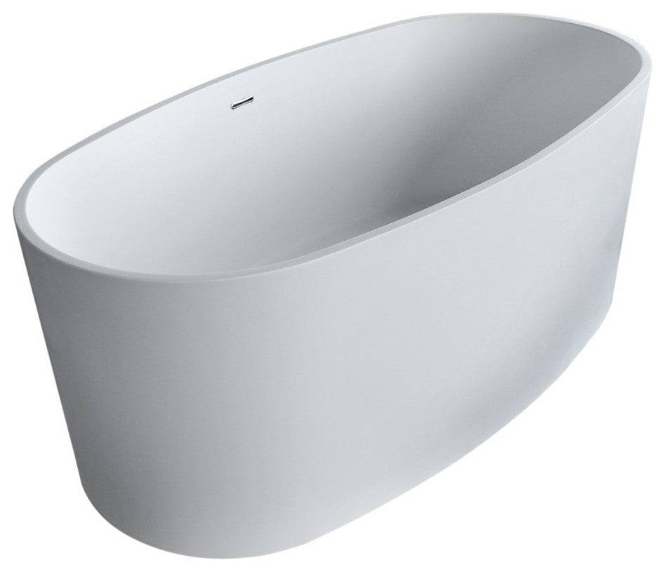 ANZZI Bellentin 5.1-ft Solid Surface Freestanding Tub, Matte White