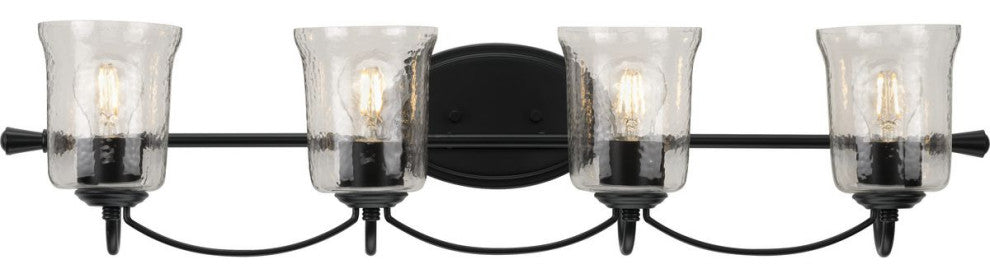 Bowman Collection 4-Light Black Semi-Flush Mount Convertible