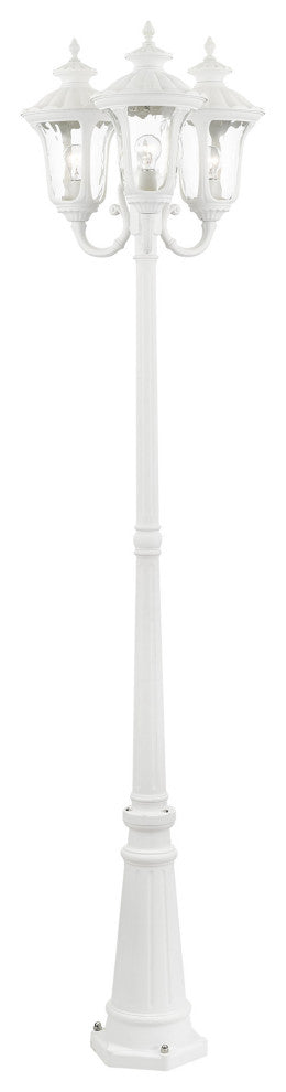 Textured White Traditional, Victorian, Sculptural, Outdoor Post Light