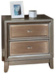 Benzara BM182943 Contemporary Solid Wood Night Stand With Drawers, Silver