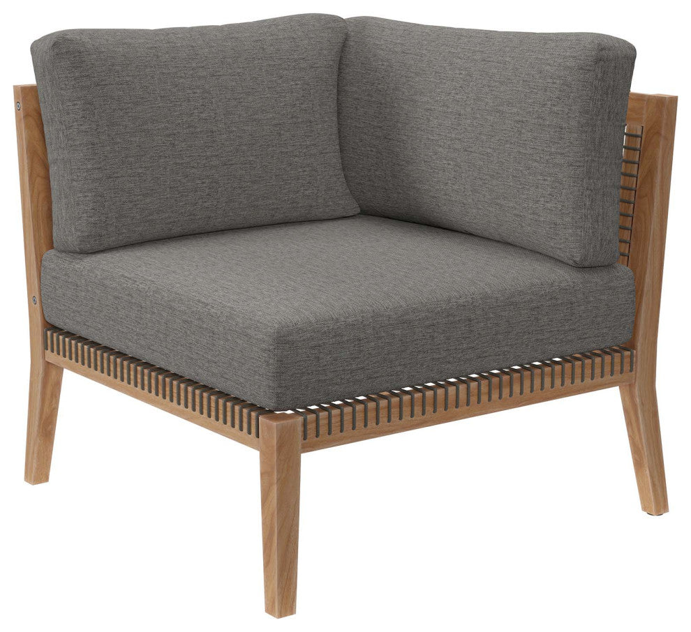 Clearwater Outdoor Patio Teak Wood 6-Piece Sectional Sofa