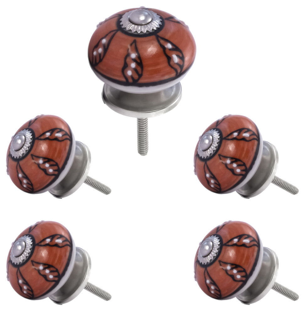 Mascot Hardware Tomato 40 mm Red Ceramic Cabinet Knob - Pack of 5
