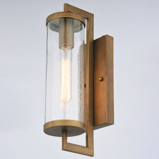 Morgan Park 1-Light Warm Brass Dusk to Dawn Modern Outdoor Wall Sconce Fixture, Warm Brass, 4.25"wx16"hx7"d