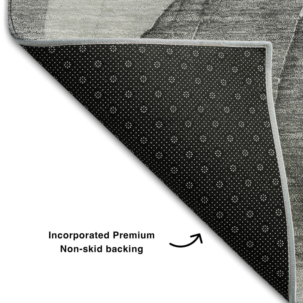 Premium Machine Washable Mayfield AMF504 Gray 8' x 10' Rug