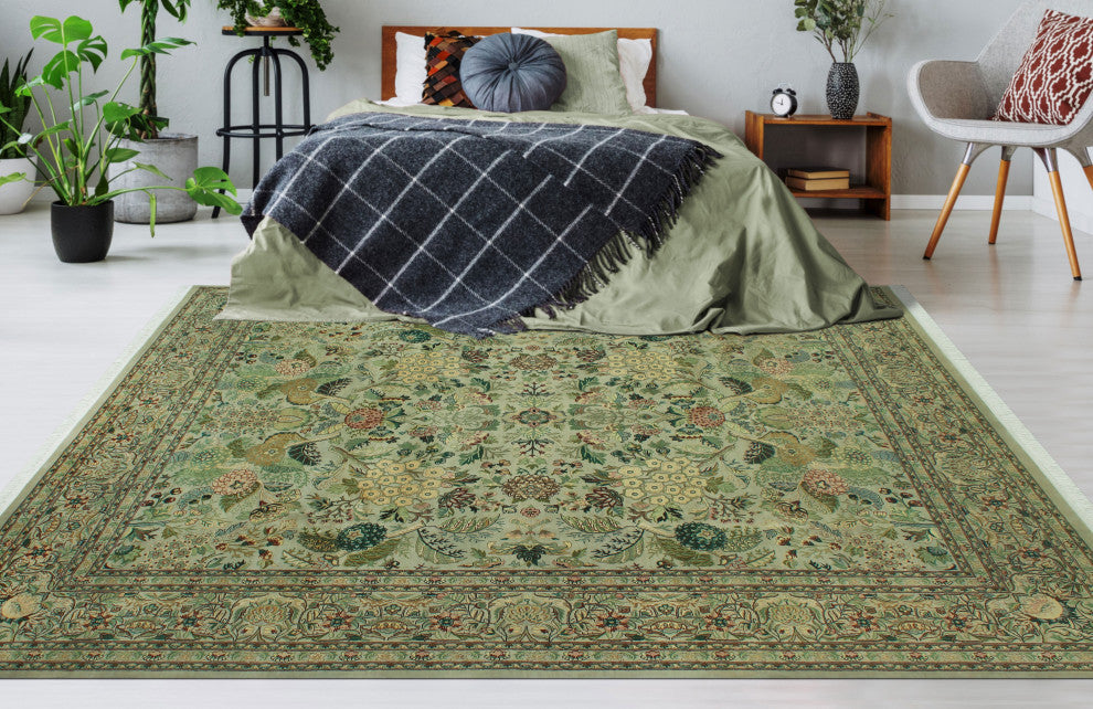 Pak-Persian Suzette Bone Gray/Gold Rug, 8'2x10'2