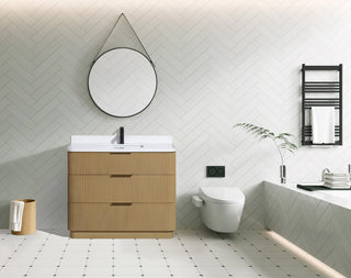 Ari Kitchen and Bath Calamigo 42" Freestanding Bathroom Vanity Oak