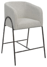 Uttermost 23737 Jacobsen 23"W Steel and Polyester Bar Stool - Aged Black / Gray