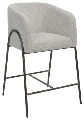 Uttermost 23737 Jacobsen 23"W Steel and Polyester Bar Stool - Aged Black / Gray