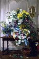 Jenny Villebesseyx Still Life with Flowers Premium Canvas Print