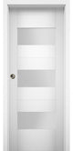Sliding Pocket Door Opaque Glass / Sete 6003 White Silk, 30" X 84"