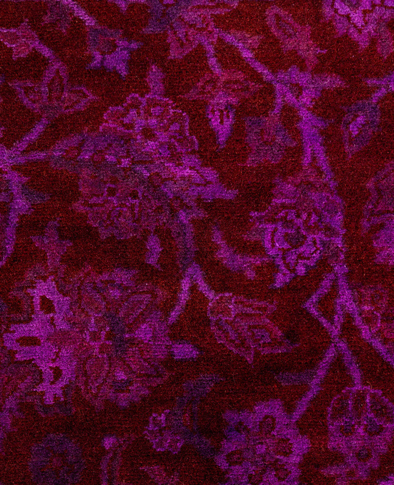 Overdyed One-of-a-Kind Hand-Knotted Area Rug Purple, 8' 1" x 10' 7"