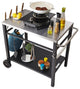 VEVOR Outdoor Grill Dining Cart Double-Shelf BBQ Movable Food Prep Trolley Patio