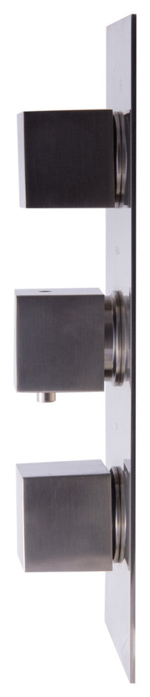 ALFI brand AB2701-BN Brushed Nickel Square 2 Way Thermostatic Shower Mixer