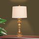 27.75" Candlestick Resin Table Lamp, Antiqued Gold Leaf