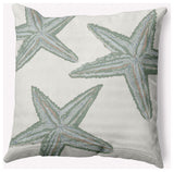 18x18" Starfish Constellation Nautical Decorative Indoor Pillow, Sage