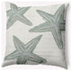 18x18" Starfish Constellation Nautical Decorative Indoor Pillow, Sage