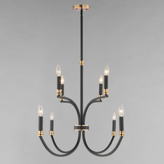 Maxim 11378 Charlton 8 Light 48"W Taper Candle Style Chandelier - Black /