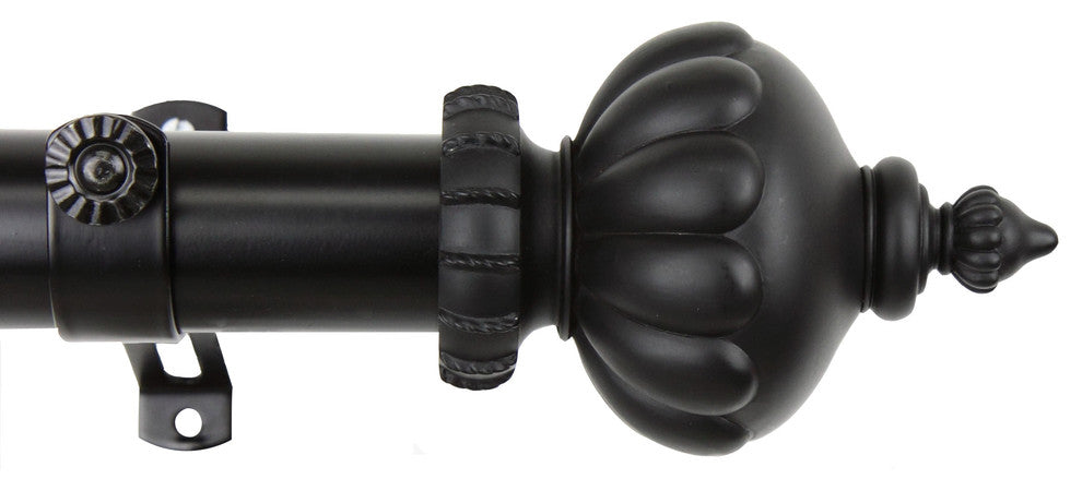 Imperial 1.5" Custom Cut Length Drapery Rod, 6', Black