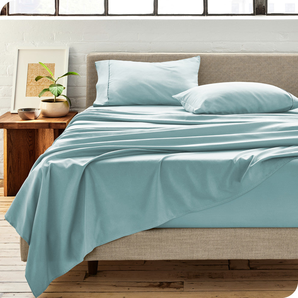 Bare Home Microfiber Pillowcases - Set of 2, Light Blue, King