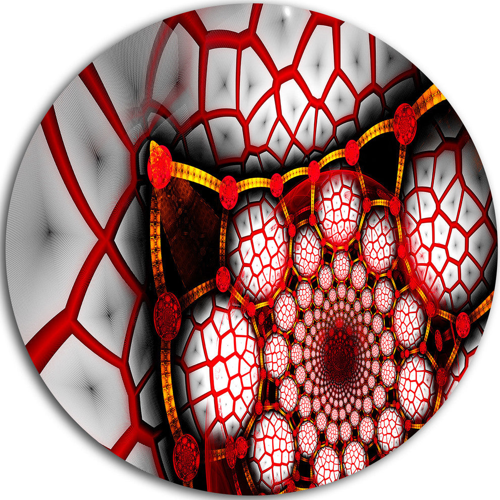 Unique Light Red Fractal Design Pattern, Abstract Disc Artwork, 23"