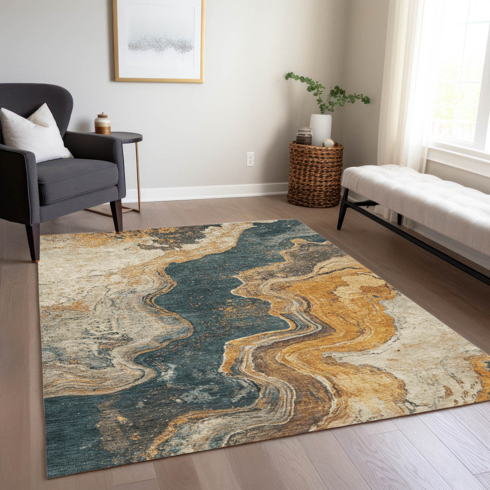 Machine Washable Indoor/Outdoor Chantille ACN1907 Linen 9' x 12' Rug