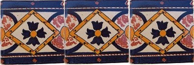 4.2x4.2 9 pcs Diamond Talavera Mexican Tile